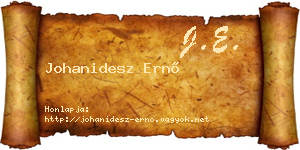 Johanidesz Ernő névjegykártya