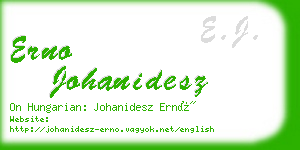 erno johanidesz business card